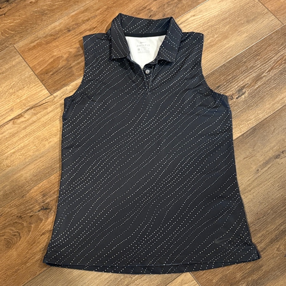 Nike Black Dotted Sleeveless Top